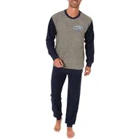 Normann Pyjama Herren Frottee Pyjama langarm Schlafanzug mit Bündchen - 291 13 573