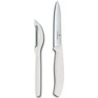 Victorinox Spargelschäler Universalschäler mit Pendelklinge, 2-seitig, extra scharf, Weiß, Zackenschliffklinge, Swiss Made, Limited Edition