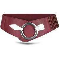 Vanessa & Melissa Taillengürtel Damen Eleganter Gürtel in 6 cm Breite, Vielseitiger Kleidergürtel Elastischer Taillengürtel, Gürtel mit silberner Ring-Schließe