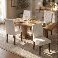 TLGREEN Esszimmerstuhl 1/2/4 Set,Küchenstuhl,Polsterstühle mit hoher Rückenlehne, (Chesterfield Stil mit Massivholzbeinen, 4 St), Weiche Gepolsterte Sitzfläche,für Esszimmer und Küche