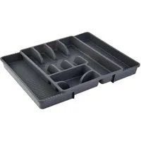 Engelland Besteckkasten Ausziehbarer Besteckeinsatz für Schubladen 30-50 cm (Vorteils-Set, 1 St., 29 - 51 x 38 x 5 cm, variabel ausziehbar, für alle Schubladen), 8 Fächer, robust, Kunststoff, Besteckkorb, Besteckhalter, Organizer
