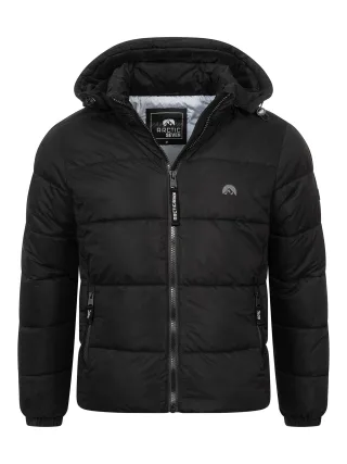 Arctic Seven Herren Winter Steppjacke Schwarz