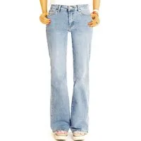 be styled Bootcut-Jeans Mid rise Bootcut Jeanshose relaxed fit hellblaue Jeans – Damen – j34k stretchig, bequem