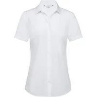 GREIFF Kurzarmbluse Greiff SIMPLE Damen Business-Bluse Kurzarm Kent Regular-Fit Weiß