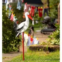 goki Gartenstecker Blumenstecker Storch mit Babytuch, XL 100cm