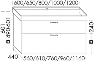 Burgbad WTU.-Schr. Sys30 PG2 Echo 601x560x440 Eiche Dekor Cashmere, WYLC056F6321 WYLC056F6321