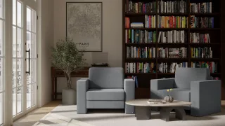 BRUNO Schlafsessel 70cm in Dunkelgrau | praktische Größe | stabiles Massivholz & Boxspringkomfort