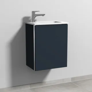 Sanipa 3way Waschtischunterbau zu Duravit ME by Starck Waschtisch mit 1 Tür, Marine-Matt BP7211R