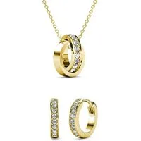 Ella Eisvogel Schmuckset Circle Hoop Schmuckset - Halskette, 2 Ohrringe, 18 Karat Legierung