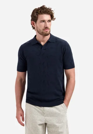 No Excess - Pullover Short Sleeve Polo Jacquard night - Gr. - L