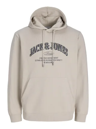JACK&JONES - JJEDENVER LOGO SWEAT HOOD SN Moonbeam - Gr. - M