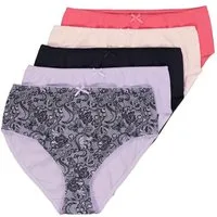 Ulla Popken Midislip Midislips 5er-Pack Muster/einfarbig