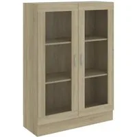 vidaXL Standvitrine Vitrinenschrank Sonoma-Eiche 82,5x30,5x115 cm Holzwerkstoff