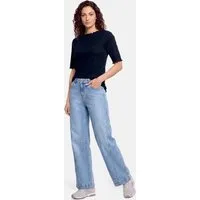 Cartoon Kurzarmshirt Damen mit Kragen (1-tlg)