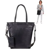 Alessandro Salvatore Handtasche Shopper Schultertasche gross Damen Leder Tasche, Abendtasche Bürotasche Lederhandtasche Frauen Bologna 12980 + Etui