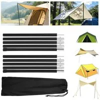 Clanmacy Zeltstange Zeltstange 2m Alu Aufstellstangen Tarpstange für Camping Schwarz 4pcs, (4-St)
