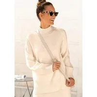 LASCANA Stehkragenpullover mit breiten Abschlüssen, klassischer Strickpullover