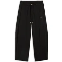 PUMA Trainingshose HER RELAXED DK BARREL LEG PANTS mit Eingrifftaschen, unifarben, Relaxed Fit, normale Leibhöhe