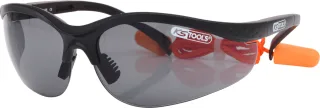 KS Tools Schutzbrille-schwarz, mit Ohrstöpsel schwarz - 310.0171