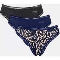 sloggi Slip GO Crush (3er Pack) mit Spitzendetails, Multipack, hoher Beinausschnitt