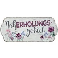 GILDE Wandbild, Garten, Vintage Outdoor Metallschild Modell NAHERHOLUNGSGEBIET Material