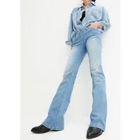 bonprix Bootcut-Jeans Slim Fit Passform, Mid Waist Schnitt, mit Stretch-Anteil
