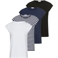 Boysen's T-Shirt im Basic-Stil, weicher Baumwoll-Jersey, viele Farben und Größen (Packung, 4er-Pack) figurumspielende Passform, Rundhalsausschnitt