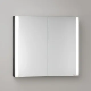 KEUCO Royal Atlas LED Spiegelschrank 80 x 71 x 12,7 cm mit 2 Türen, Aufputz 211201450018