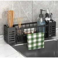 FOUORTUNATE-BEE Küchenorganizer-Set Spülbecken Organizer Kitchen Schwammhalter, (Spüle organizer mit Spültuchhalter und Aufbewahrungsbox, Sink Organizer mit Automatisch Abflusspfanne)
