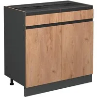 Vicco Unterschrank R-Line, Goldkraft Eiche/Anthrazit, 80 cm J-Shape, ohne Arbeitsplatte (1-St)