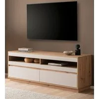 Furn.Design Lowboard Kiruma (Flat-TV Unterschrank in Kaschmir / Sand und Eiche Artisan, 162 x 60 cm), mit Gerätefächern und Schubkästen