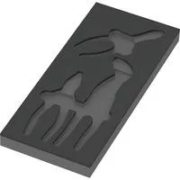 9880 Schaumstoffeinlage für KNIPEX Zangen Set 1, leer schwarz/grau, für Tool Rebel Werkstattwagen