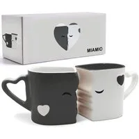 MiaMio Kaffeeservice Küssende Tassen Geschenk Set, Kaffeetassen«, Keramik (2-tlg)