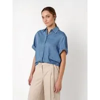 TONI Hemdbluse Clay mit Raffung und Schnürung am Saum