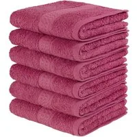 OTTO home Gästehandtücher Juna, als Set und Serie erhältlich, 6 Gästetücher, 30x50cm, Walkfrottee (6-St), 100% Baumwolle, mit Bordüre, Uni-Farben, weich