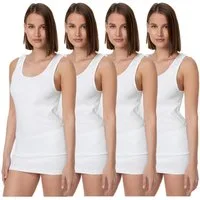 TEXEMP Unterhemd 4er Pack Damen Unterhemd Baumwolle Tank Top Achselhemd Damentop (4-St) 100% gekämmte Baumwolle