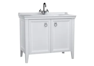 VitrA Valarte Set 100 cm Möbelwaschtisch + Waschtischunterschrank 2 Türen Weiß Matt,62156 62156
