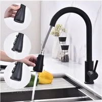 HOMELODY Spültischarmatur Hochdruck Wasserhahn Küche 360° Küchenarmatur mit Ausziehbarer (Mischbatterie, versenkbare Armatur)