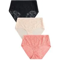 Next Midislip 3er-Pack Nahtlose Stoma-Spitzenslips, Midi (3-St)