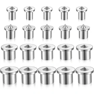 Alloy Steel Dowel and Tenon Center Transfer Plugs 20 Pieces 1/4 Inch Silver Durable Easy to Use for Precise Woodworking