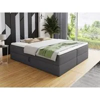 Sofnet Boxbett Base (mit zwei Bettkästen, Bonell-Matratze und Topper), Doppelbett, Polsterbett, Freistehendes Bett, Boxspringbett