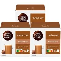 NESCAFE Kaffee, Nescafe Dolce Gusto Cafe Au Lait 3x16 Pods Kaffeegenuss 3er Pack