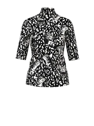 Marc Cain Sports - Baumwoll-Shirt mit Print black new - Gr. - 38