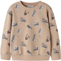 Name It Sweatshirt NMMVIMO LS NREG AOP SWEAT BRU Baumwollmischung, regular fit
