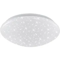 Briloner Leuchten LED Deckenleuchte 3360-016, Sternenhimmel, LED fest integriert, 2700K - Extra-Warmweiß, Sternenhimmeleffekt, IP44, weiß, 28 cm