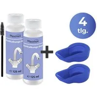 Maximex Reinigungs-Set Anti-Kalk-Caps und Entkalkungsgel, für Wasserhähne, Armaturen, Kacheln, Duschköpfe, je 125 ml, Zitrusduft