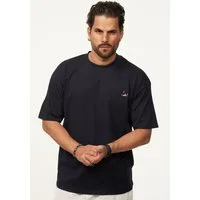 SOULSTAR T-Shirt mit Stickerei Herren Oversize-Fit Kurzarm Shirt mit Rundhals-Ausschnitt