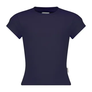 vingino - Icon-crop rib tee dark blue - Gr. - 140