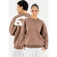 Smilodox Sweatshirt Tane, Herren & Damen Unisex Oversize Pullover mit Backprint & Logo weiches Material, Frontlogo, Rundhals, Oversize, Streetwear