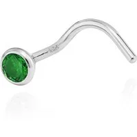 NKlaus Nasenpiercing-Set Nasenpiercing 925 Silber Nasenstecker Spiralen-Form 3,5mm Zirkonia Grü (1 Stück)